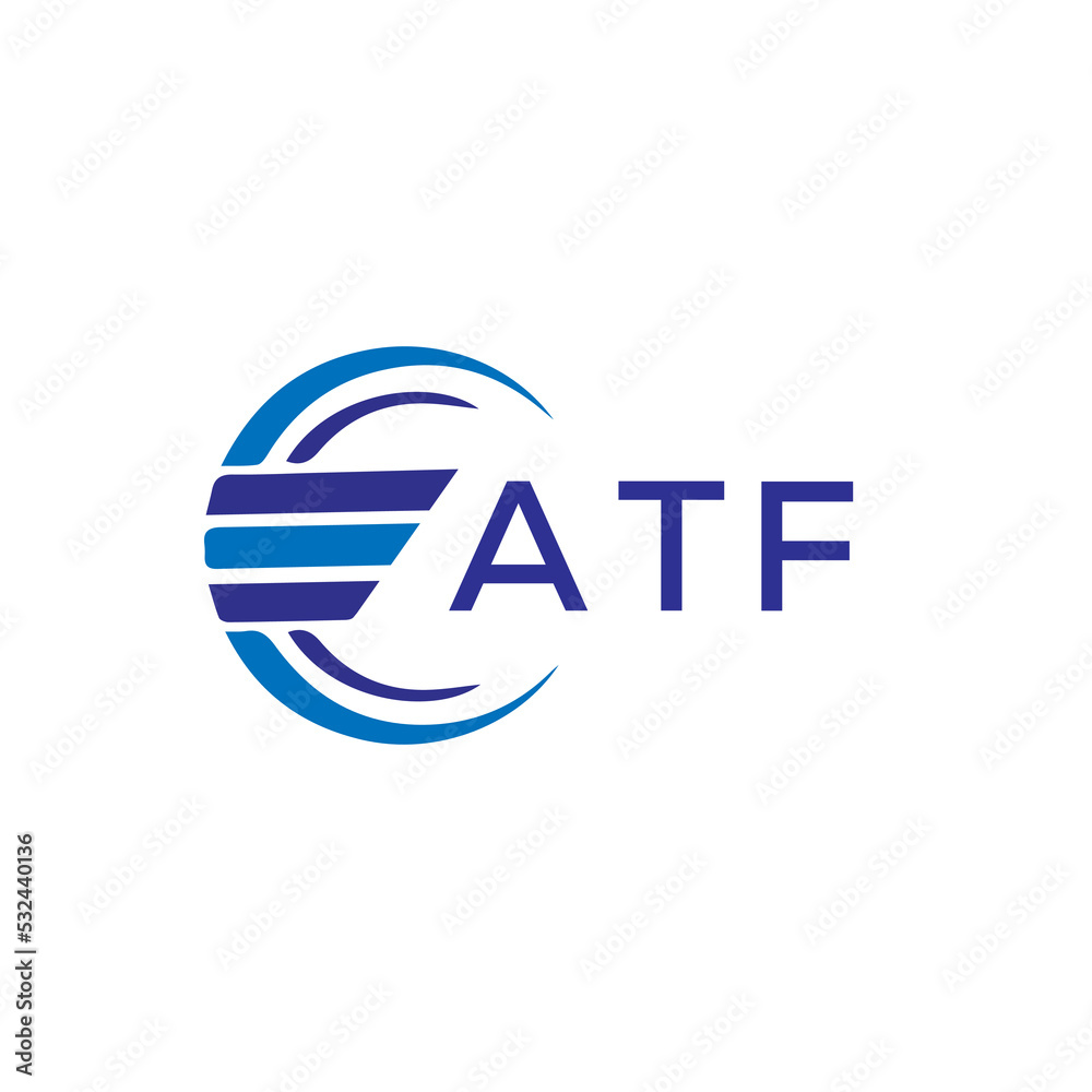 ATF letter logo. ATF blue image on white background. ATF vector logo design for entrepreneur and business. ATF best icon. 
 - obrazy, fototapety, plakaty 