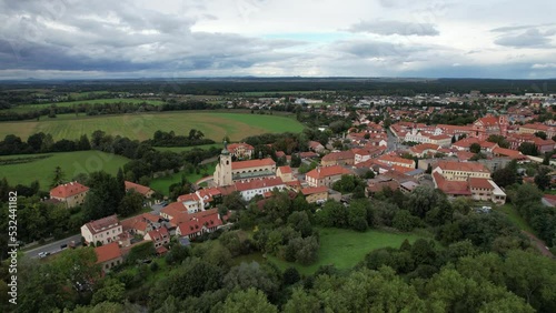 Kostel sv. Václava,Brandýs nad Labem-Stará Boleslav - Stara Boleslav, Czech republic,europe,aerial panorama landscape view

 photo