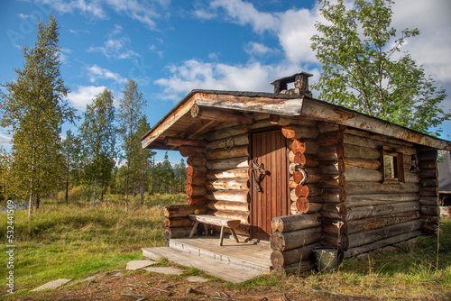 Old wooden sauna building in Finland