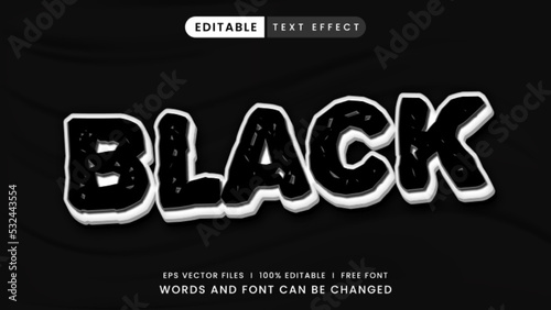 Black 3D Editable Text Effect Style