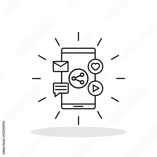 Brand engagement icon in flat style. Social media symbol for your web site design, logo, app, UI Vector EPS 10.
