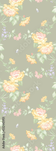 Classic Popular Flower Seamless pattern background. Perfect for wallpaper  fabric design  wrapping paper  surface textures  digital paper.