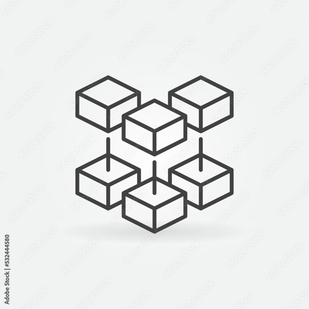 Blockchain outline vector concept minimal icon - Block Chain Technology sign Blockchain outline vector concept minimal icon - Block Chain Technology sign