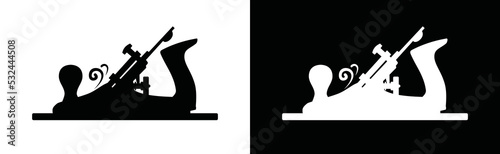 Wood planes or hand planes tool for carpentry or woodworker sign symbol icon vector