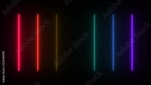 Concept 89-N1 Animated abstract neon light with led light effect and flickering pattern.