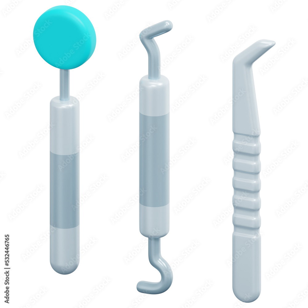 dentist tools 3d render icon illustration dentist tools 3d render icon illustration