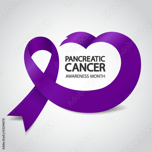 Vector Illustration of Pancreatic Cancer Awareness. Ribbon
