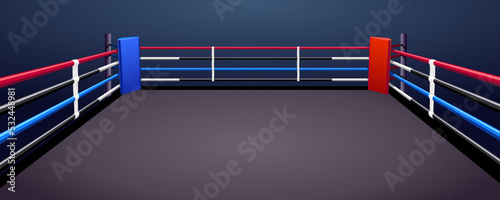Boxing ring: Empty boxing arena