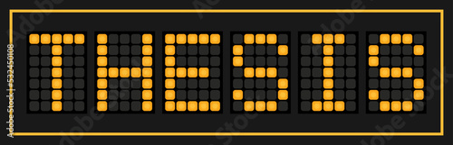 Orange color led banner in word thesis on black background