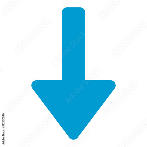 down blue arrow