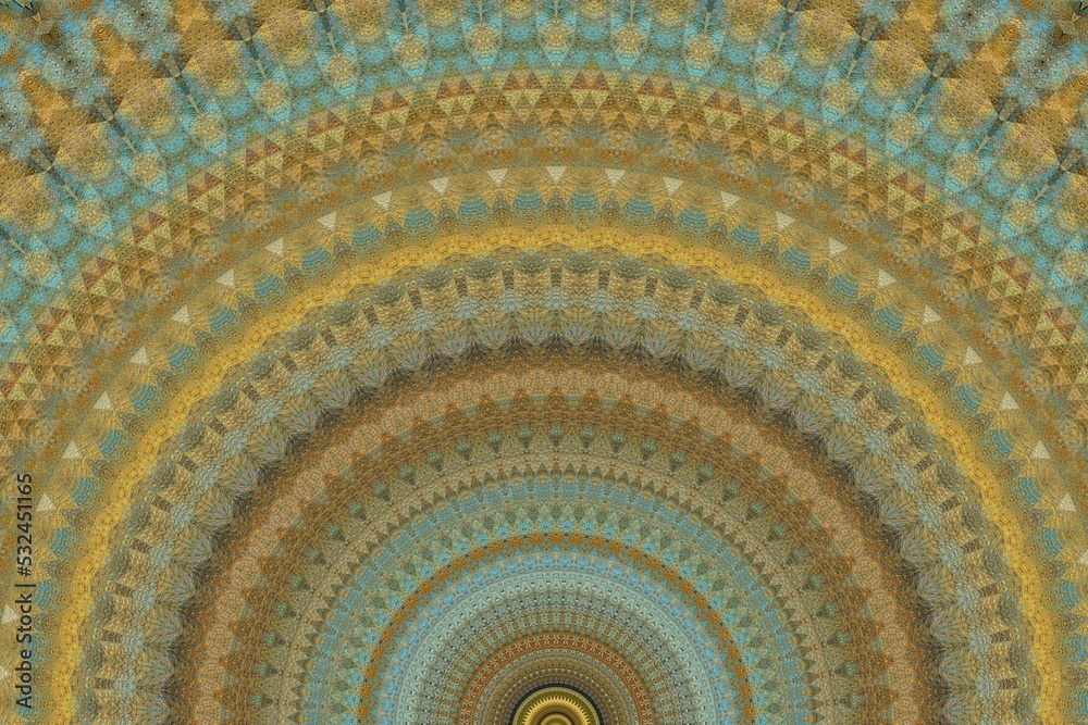 art deco style turquoise gold and brown coloured patterns and design