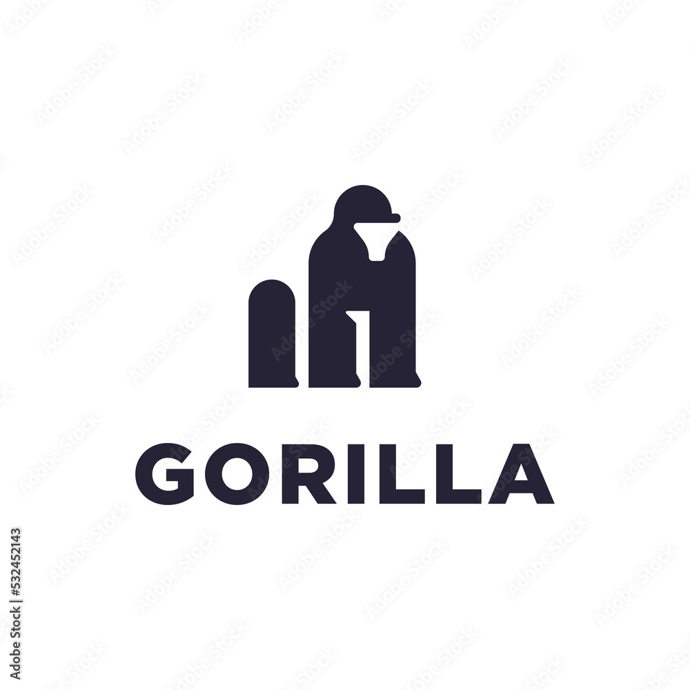 minimalist modern gorilla monkey / kingkong logo design