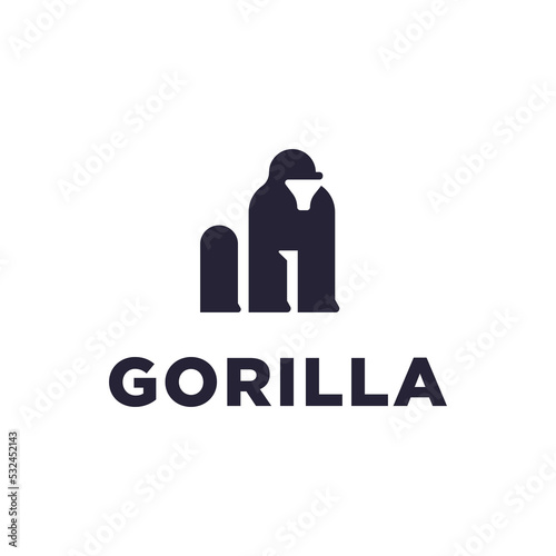 minimalist modern gorilla monkey   kingkong logo design