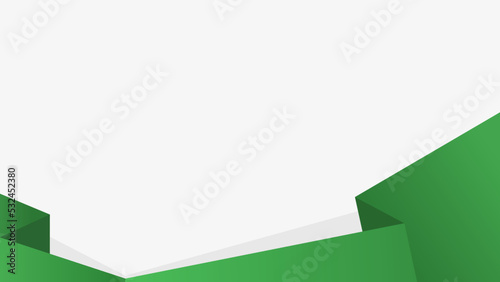 white and green background template with flat design