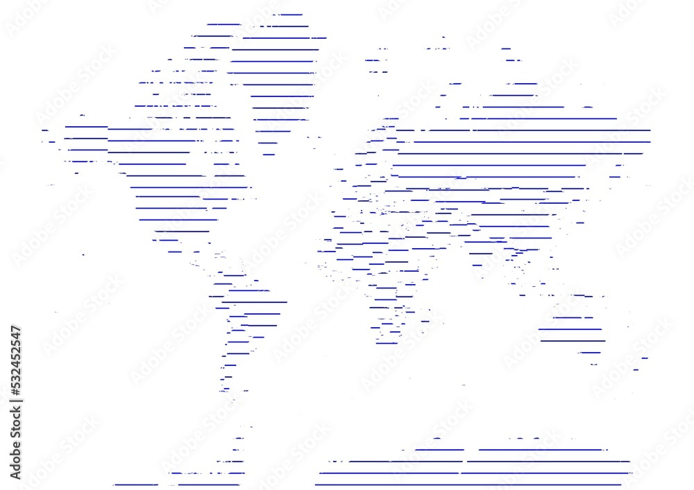 Fototapeta premium The World map line in blue