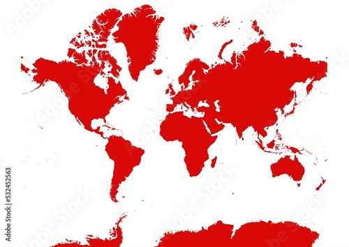 The World map dotted in red Pixel photo