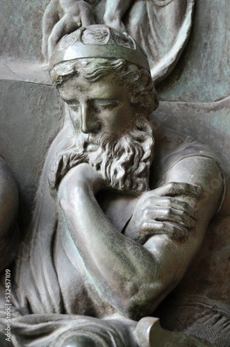 Paris, France 04.23.2021: Magdalenae church pillar in Paris