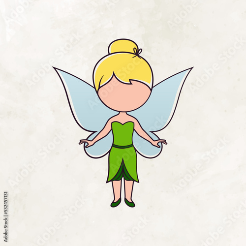 Cute faceless princess character vector