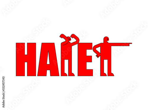 Hater sign concept. People swear and point fingers