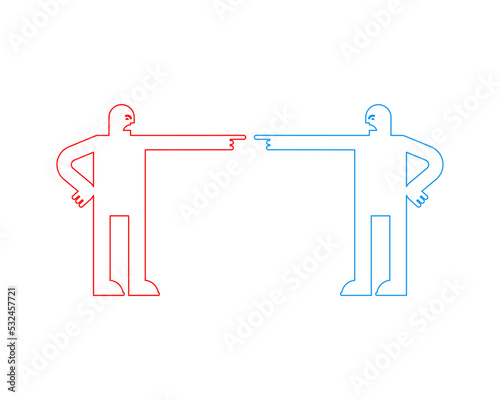 Opponents shout and swear. two people quarrel