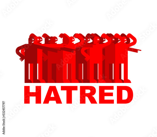 Hatred concept. People swear and point fingers. Bullying sign