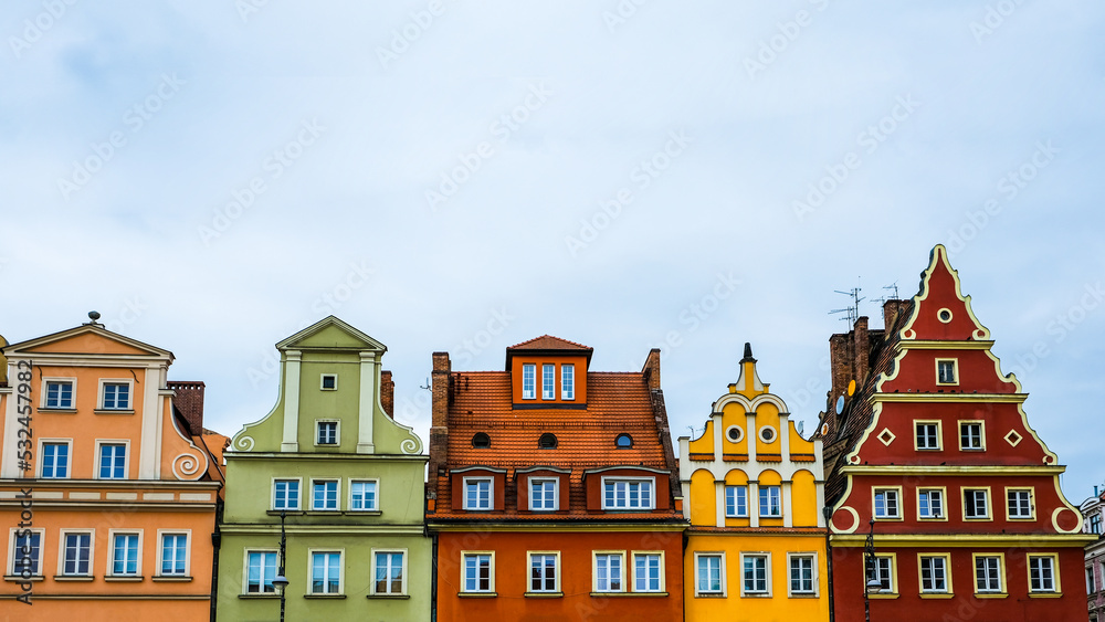 Fototapeta premium Ancient classical houses, Wroclaw old town