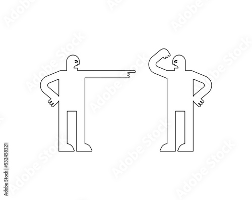 Opponents shout and swear. two people quarrel