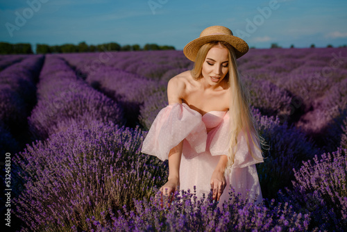 Young woman in the lavender field