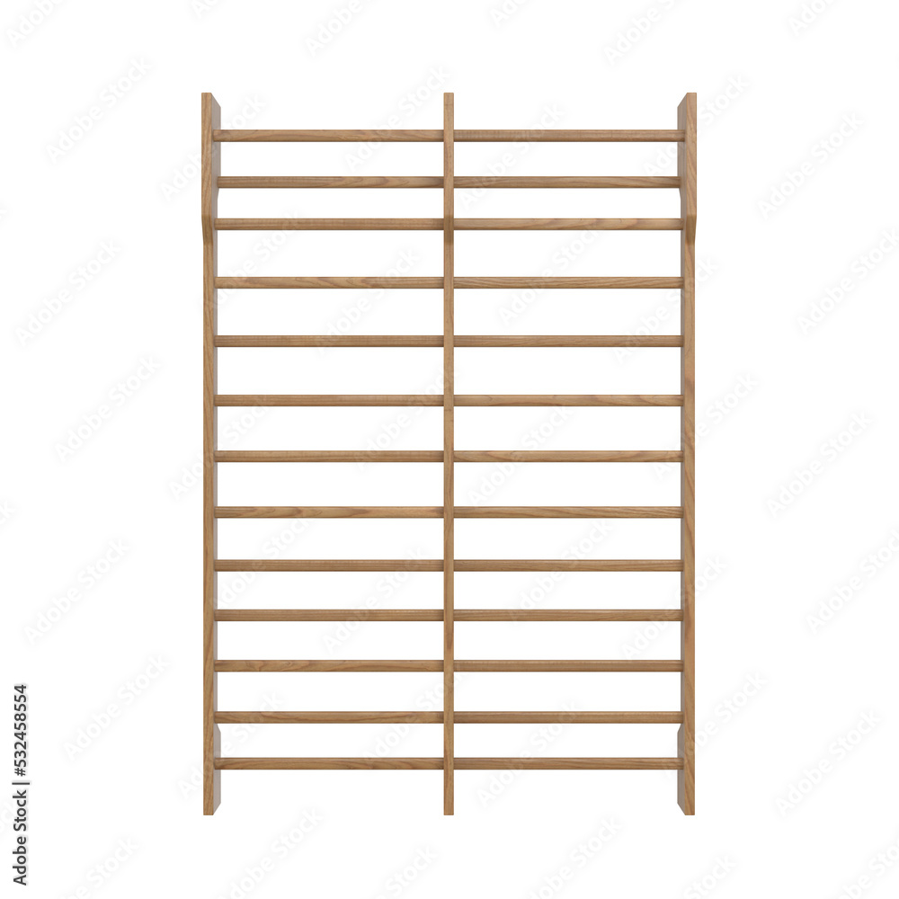 3D rendering illustration of gymnastics wall bars 3D rendering illustration of gymnastics wall bars
