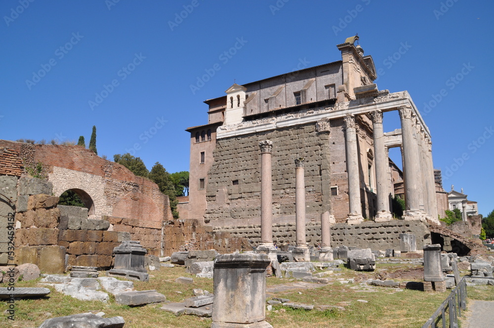 Remains of the Roman Forum in Rome, Italy