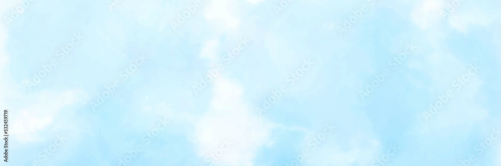 Delicate blue sky, soft white clouds. Blue sky with beautiful natural white clouds