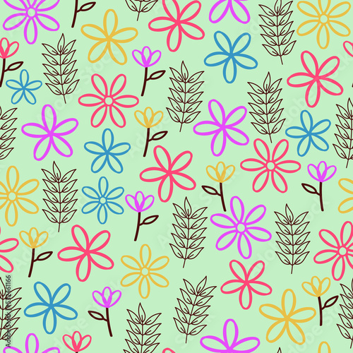 Creative trendy ditsy floral vector seamless pattern design for textile and printing. Elegant repeat texture background of abstract flowers and leaves