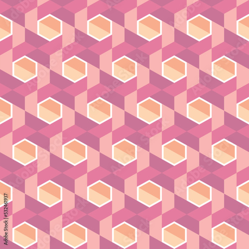 Elegant fashionable vector seamless geometric pattern design of honeycomb structure. Ornamental repeating texture background of hexagonal shapes