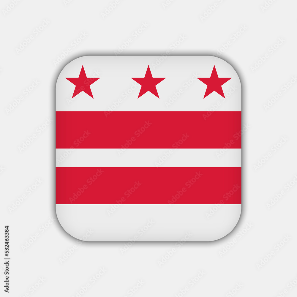 District of Columbia state flag. Vector illustration. District of Columbia state flag. Vector illustration.