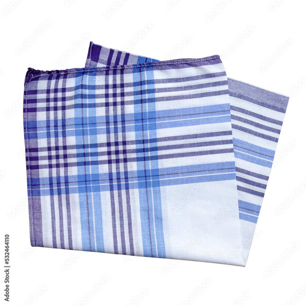 Vintage stripped cotton Handkerchief for men isolated on white background.