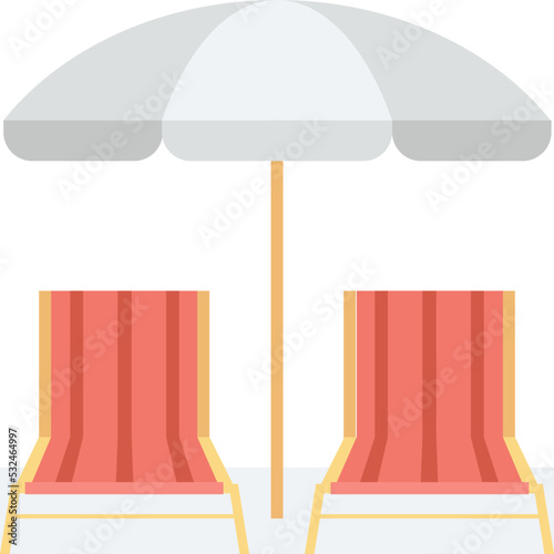 Beach Chairs Vector Icon