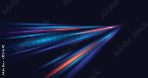 Modern abstract speed line background. Dynamic motion speed of light. Technology velocity movement pattern for banner or poster design. Vector EPS10.