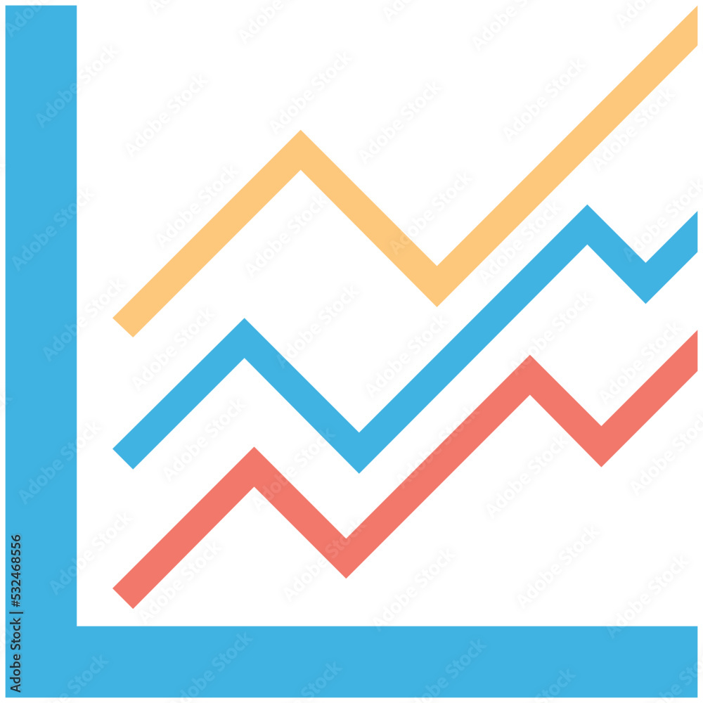 Line Graph Vector Icon Line Graph Vector Icon