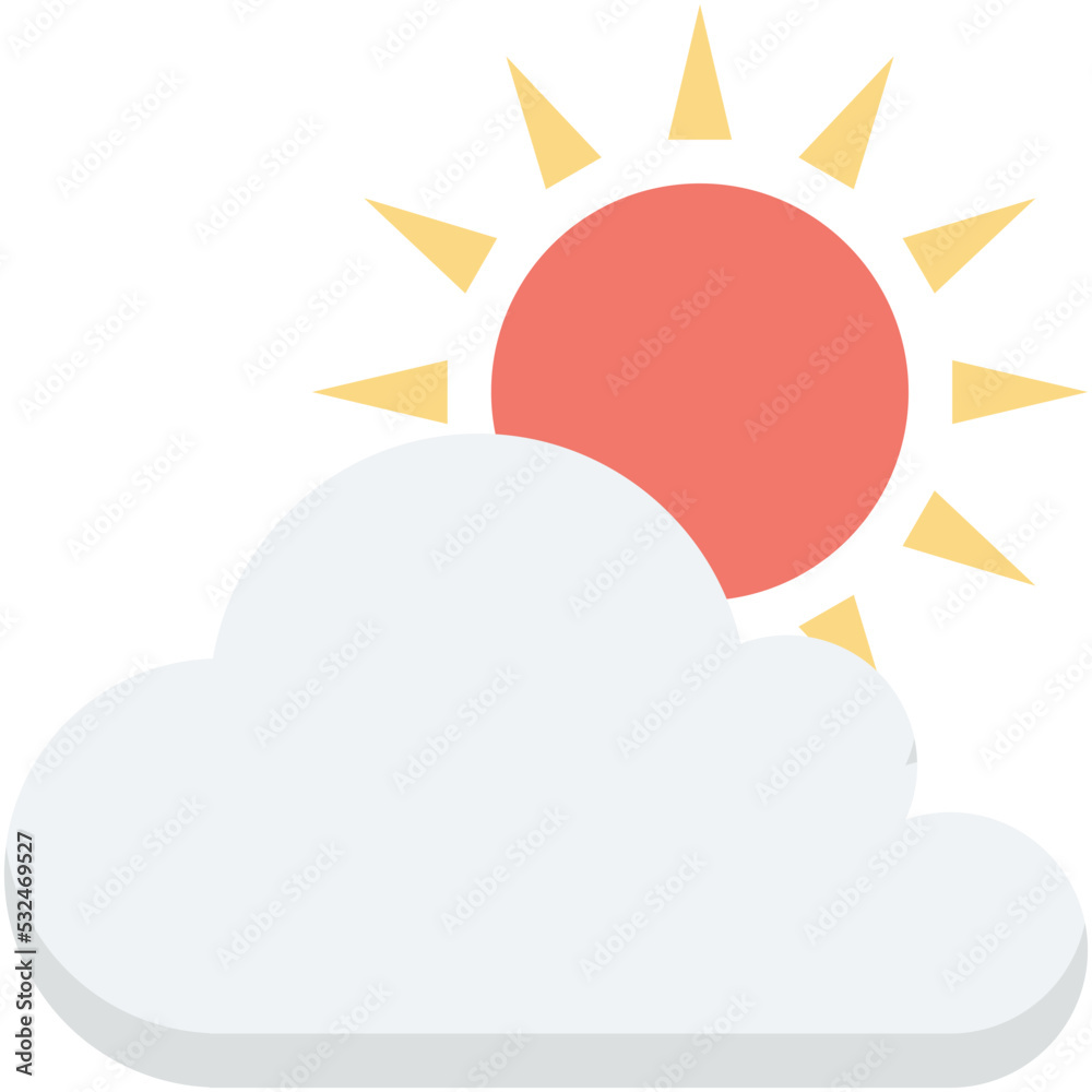 Sunny Cloud Vector Icon Sunny Cloud Vector Icon