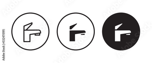 water tap icon vector, sign, symbol, logo, illustration, editable stroke, flat design style isolated on white linear