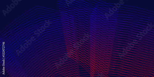 Abstract blue red background with lines