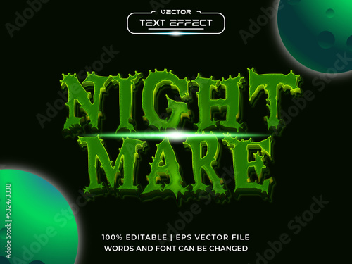 Halloween Nightmare 3d Editable Text Effect
