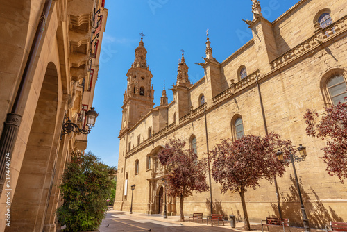 View of Santa Maria de la Redonda Logroño Co-Cathedral in La Rioja, Spain