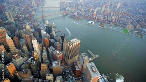 New York City - Aerial Shot (Sunset)