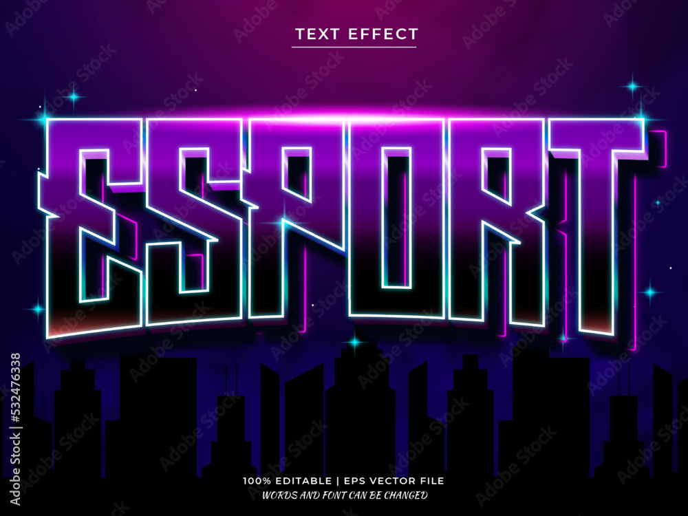 Fototapeta premium Esport 3d editable text effect Premium Vector. sport Text