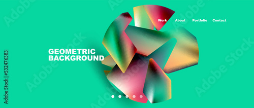 Landing page background template. Abstract geometric shapes composition. Vector illustration for wallpaper, banner, background
