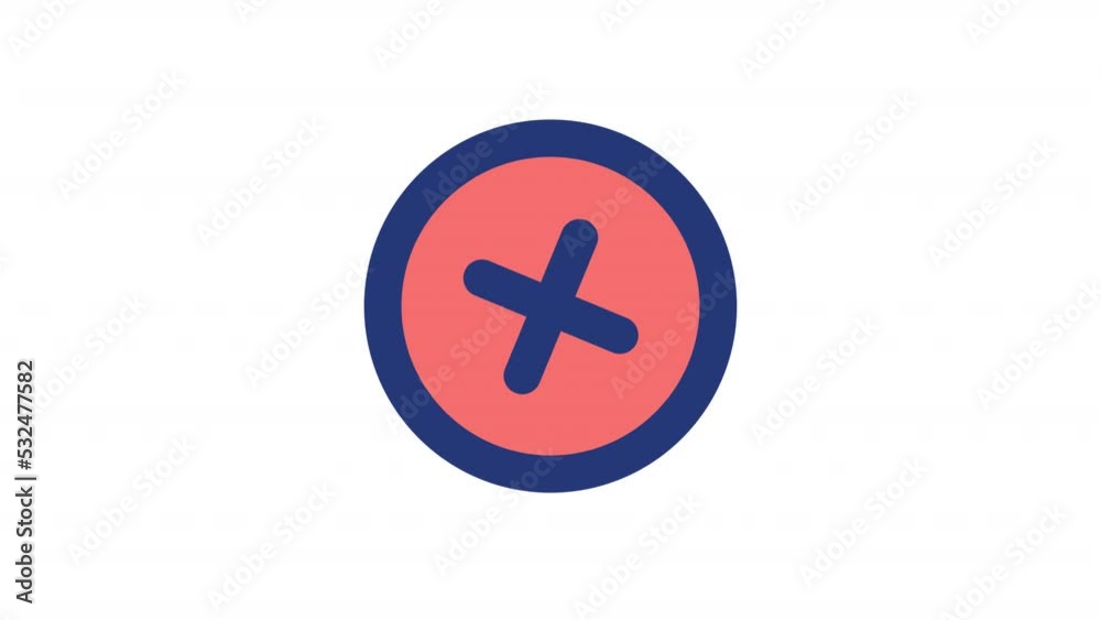 Animated failure sign color ui icon. Close program. Delete digital file. Seamless loop 4k video with alpha channel on transparent background. Simple filled line RGB pictogram animation Animated failure sign color ui icon. Close program. Delete digital file. Seamless loop 4k video with alpha channel on transparent background. Simple filled line RGB pictogram animation