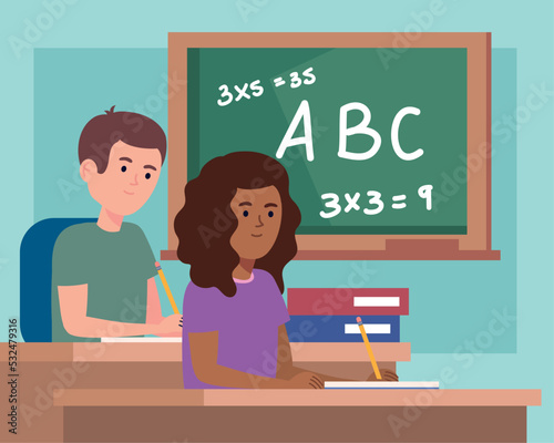 students kids in classroom