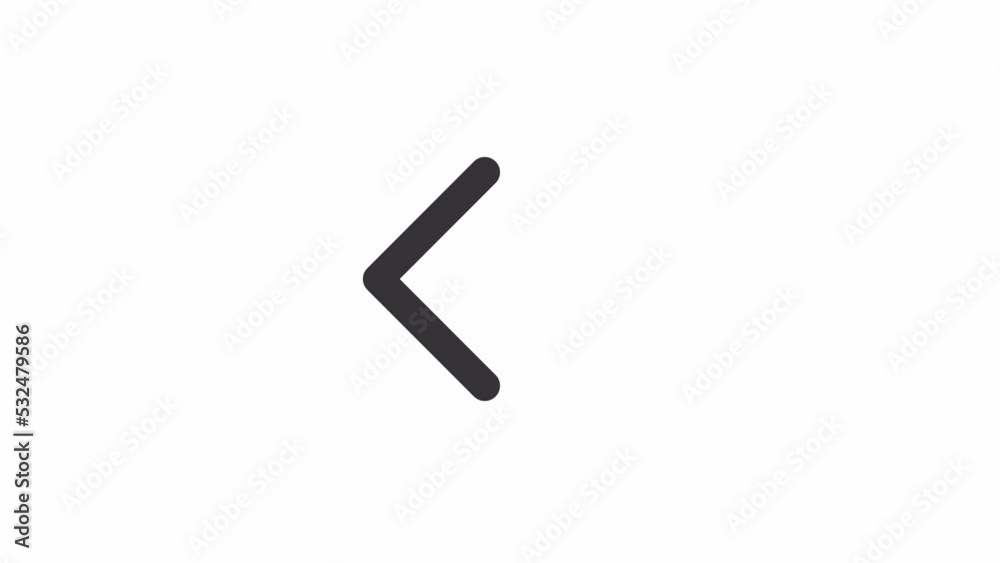 Animated backward linear ui icon. Return back arrow. Seamless loop 4k video with alpha channel on transparent background. Outline isolated user interface element motion graphic animation Animated backward linear ui icon. Return back arrow. Seamless loop 4k video with alpha channel on transparent background. Outline isolated user interface element motion graphic animation