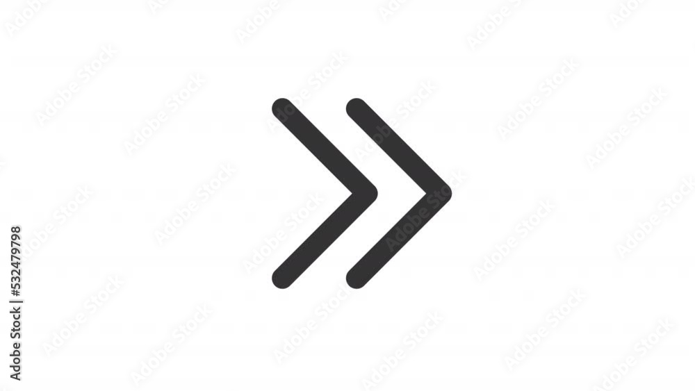 Animated skip to end linear ui icon. Mediaplayer button. Seamless loop 4k video with alpha channel on transparent background. Outline isolated user interface element motion graphic animation